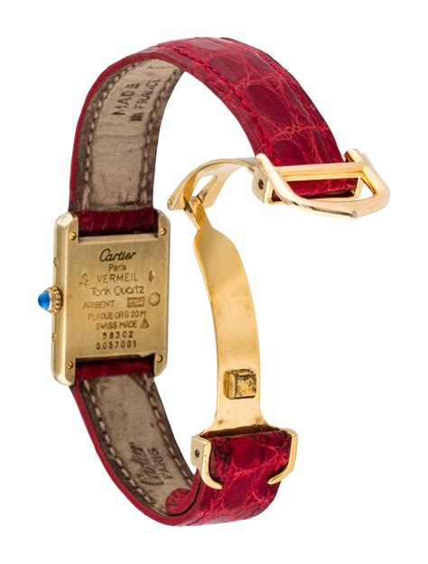 replacement bands for cartier tank watch|cartier tank must replacement strap.